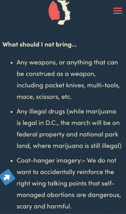 March for Women bans coat hanger symbols, now claims DIY abortions are not dangerous image