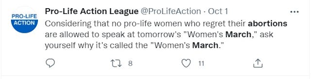 Pro-lifers criticize Women’s March for excluding prolife women (Image: Twitter) Image: Pro-lifers criticize Women's March for excluding prolife women (Image: Twitter)
