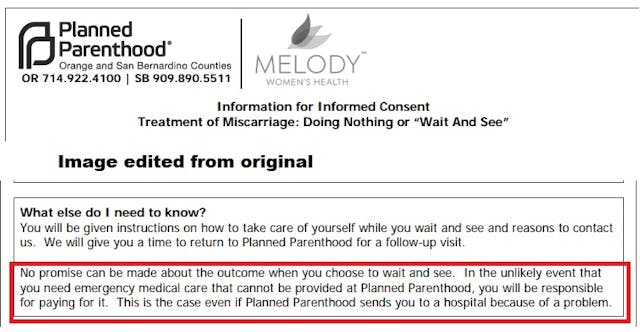 PP San Bernardino Counties Miscarriage care consent form patient financially responsible Image: Planned Parenthood San Bernardino Counties Miscarriage care consent form patient financially responsible