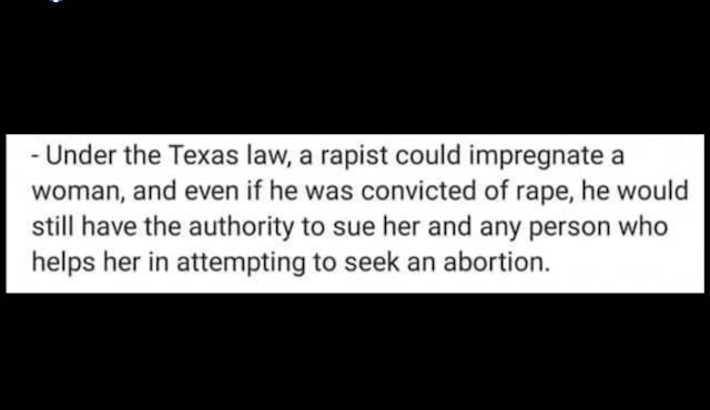 Facebook meme makes false claims about Texas Heartbeat Act Texas Heartbeat Act, rape