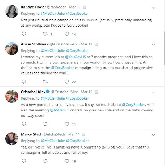 Tweets supporting pro-abortion Booker.