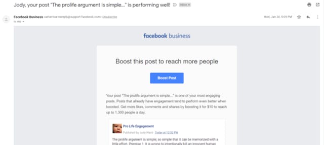 More censorship? Facebook refuses ad for ‘small, local’ pro-life group image