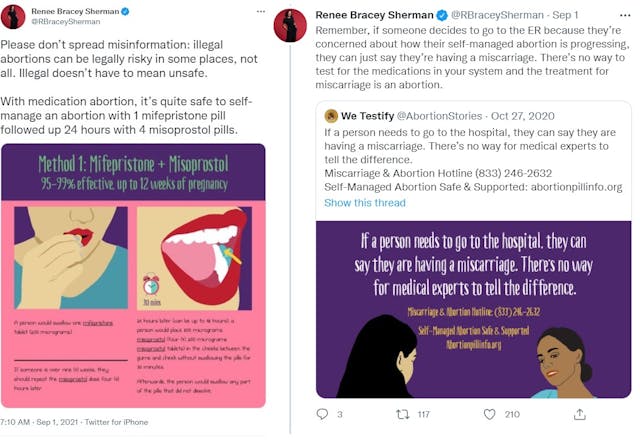 Image: Illegal abortion now safe says abortion supporter bc you go to ER claim miscarriage (Image: Twitter)