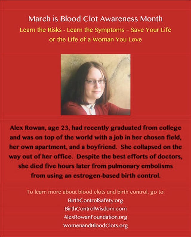 Alex Rowan ‘Sweetening the Pill’ Facebook shares stories of women who died from hormonal contraception image