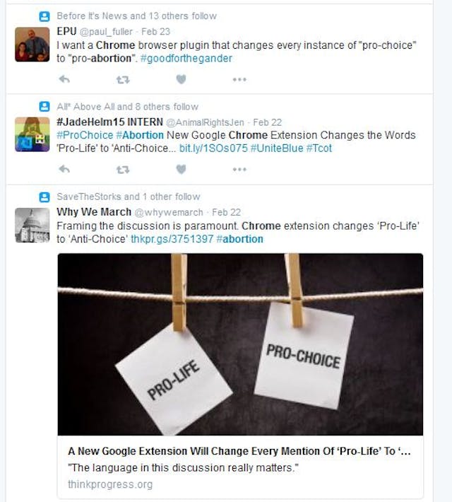 Google Chrome abortion prochoice