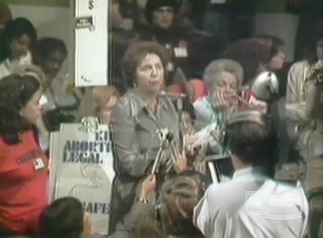 Prolife women object to abortion resolution at 1977 Women’s conference Prolife women object to abortion resolution