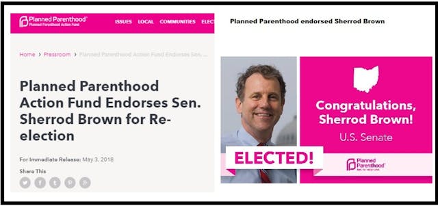 Planned Parenthood endorsed Sherrod Brown Image: Planned Parenthood endorsed Sherrod Brown