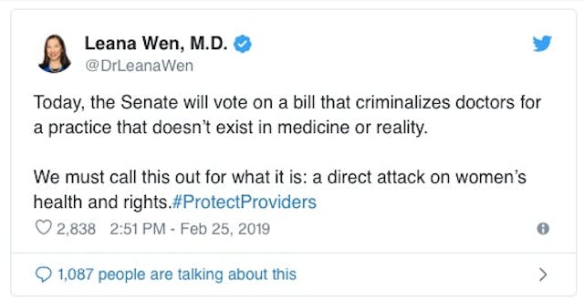 Image: PP prez no such thing as Born Alive after abortion (Image: Twitter)