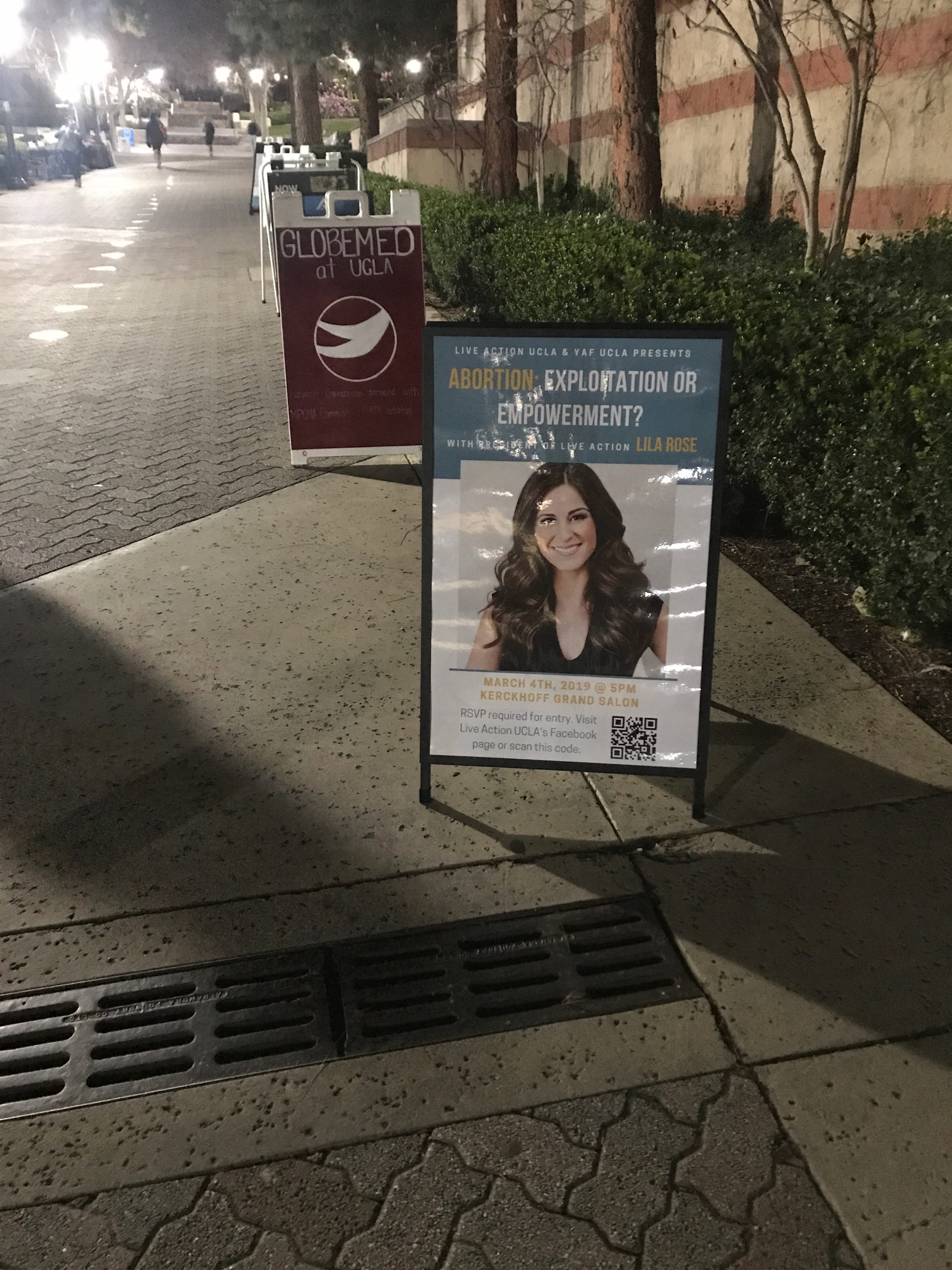 Signs promoting upcoming Lila Rose event stolen, vandalized at UCLA image