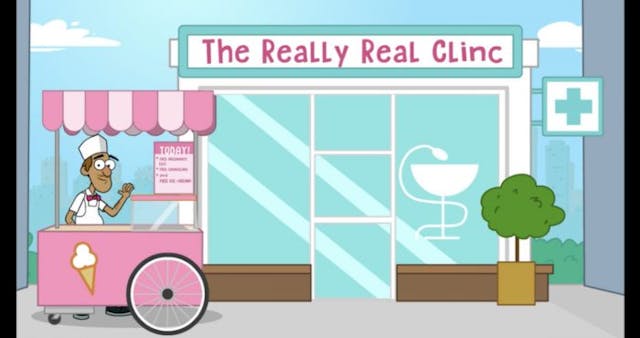 AMAZE screenshot portraying pregnancy centers as “fake clinics” AMAZE screenshot portraying pregnancy centers as “fake clinics”