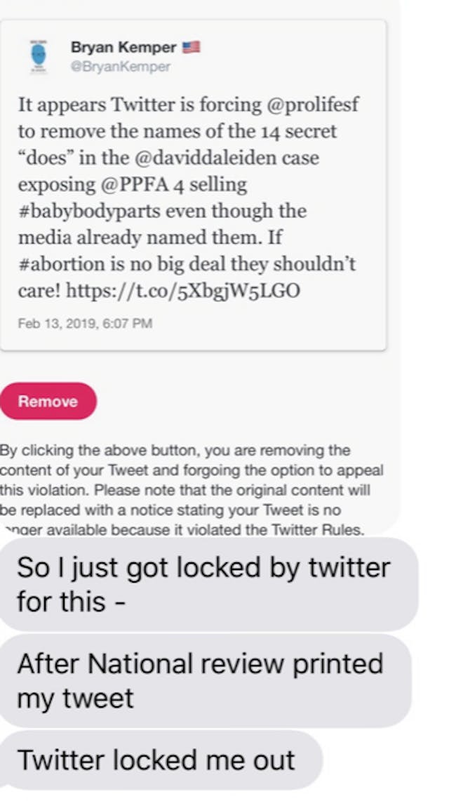 Message from Bryan Kemper Twitter