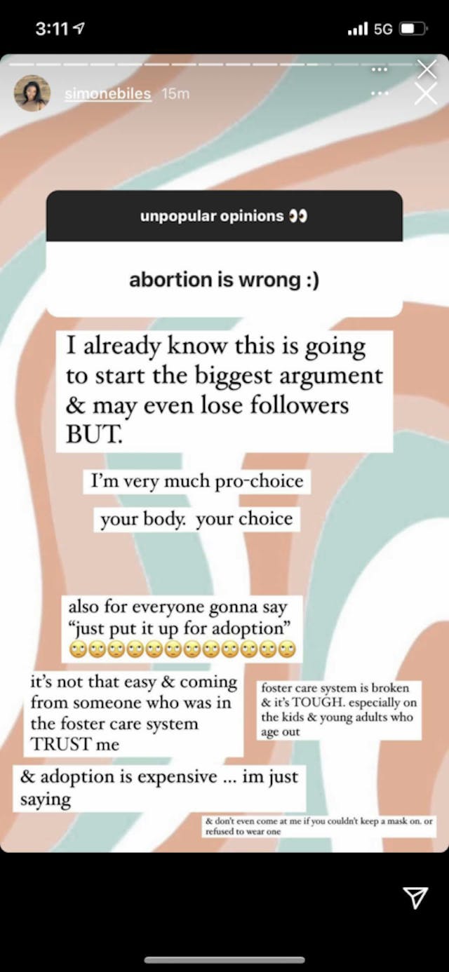 SAD: Former foster child Simone Biles argues it’s better to be aborted than in foster care image