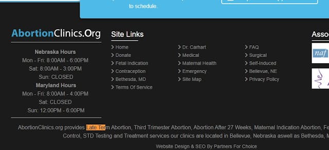 Leroy Carhart Late-Term abortion on website Image: Leroy Carhart Late-Term abortion on website