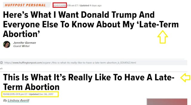 HuffPo used “late-term abortion” terminology in 2015 and 2017 Image: HuffPo uses Late-Term abortion terminology in 2015 and 2017