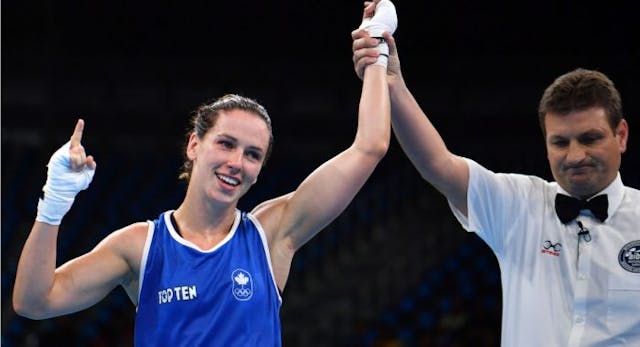 Canada’s Mandy Marie Brigitte Bujold (L) celebrates winning… at the Rio 2016 Olympic Games… August 12, 2016. / AFP / Yuri CORTEZ (Photo credit should read YURI CORTEZ/AFP via Getty Images) Canada’s Mandy Marie Brigitte Bujold (L) celebrates winning… at the Rio 2016 Olympic Games… August 12, 2016. / AFP / Yuri CORTEZ (Photo credit should read YURI CORTEZ/AFP via Getty Images)