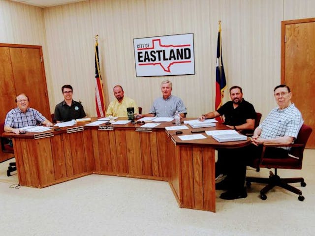 Eastland City Commission poses for a picture after their historic vote. Photo: Mark Lee Dickson