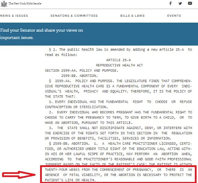 New York abortion law 2019 allows abortions for life or health Image: New York abortion law 2019 allows abortions for life and health