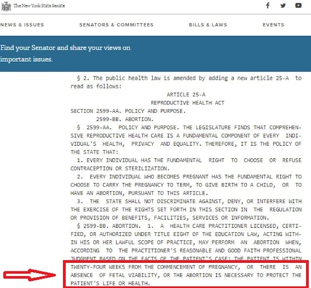 Image: New York abortion law 2019 allows abortions for life and health