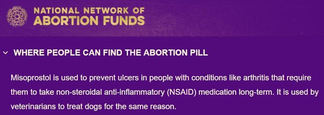Image: NNAF tells women how to obtain Misoprostol