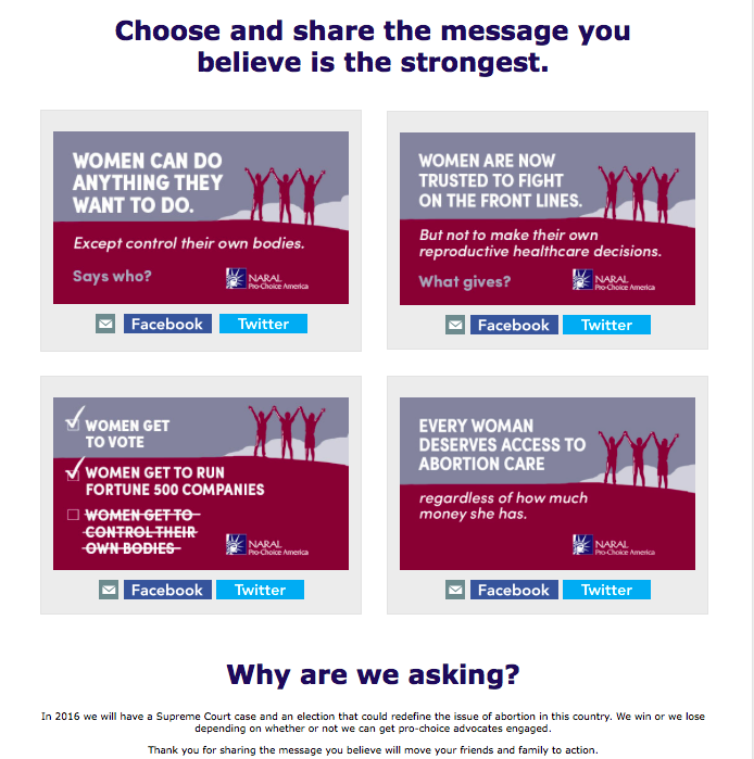 NARAL's new slogans.