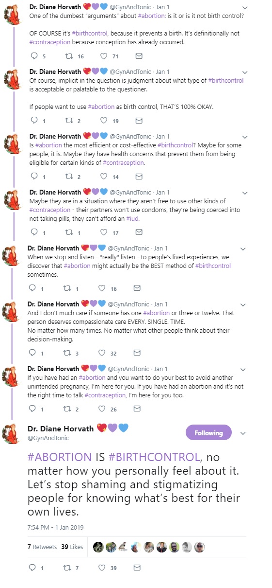 Image: Abortion doc Diane Horvath Tweets that abortion is birth control repeat abortions ok (Image: Twitter)