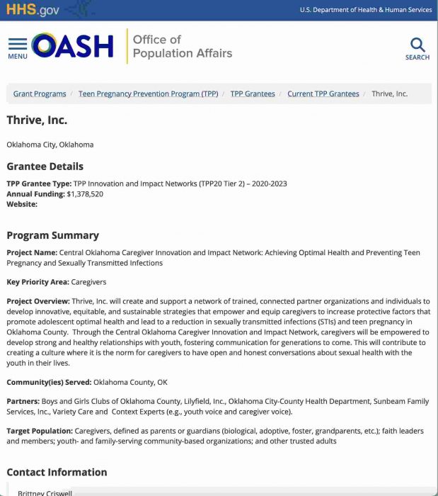 Thrive OKC OPA grantee listing