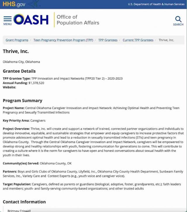 Thrive OKC OPA grantee listing Thrive OKC OPA grantee listing