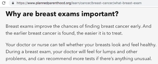 Breast Exam Planned Parenthood - Low Level of Care