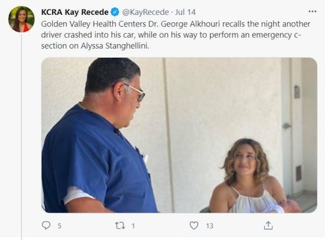 Not even a car accident stopped this doctor from saving a baby’s life image