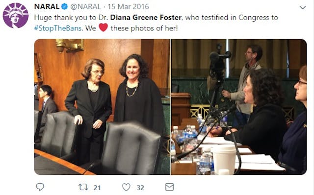 Author Diana G Foster applauded by NARAL (Image: Tweeter) Image: Author Diana G Foster applauded by NARAL (Image: Tweeter)