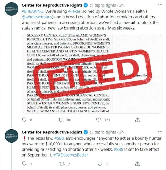 Abortion groups file ‘unusual’ lawsuit over Texas abortion restriction image