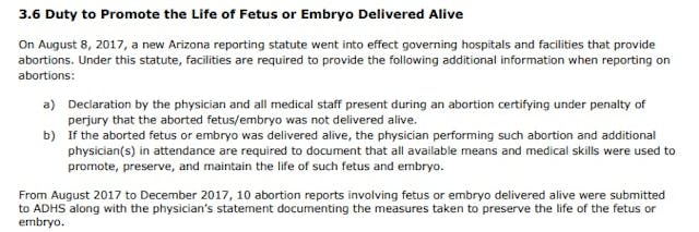 Arizona Abortion Report babies born alive 2017 Image: Arizona Abortion Report babies born alive 2017