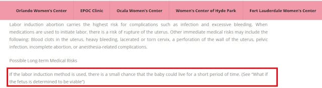 Florida Pendergraft abortion website Image: Florida Pendergraft abortion website