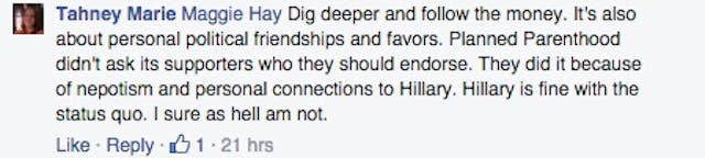Planned Parenthood, Hillary Clinton, dig deeper, money