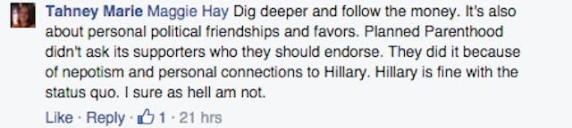 Planned Parenthood, Hillary Clinton, dig deeper, money