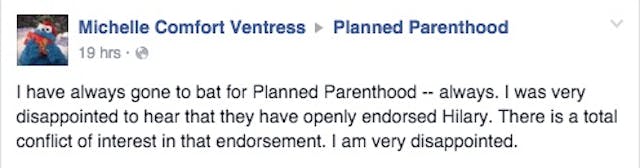 Planned Parenthood, Hillary Clinton, conflict of interest, disappointed