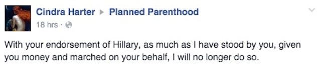 No more money, Planned Parenthood, Hillary Clinton