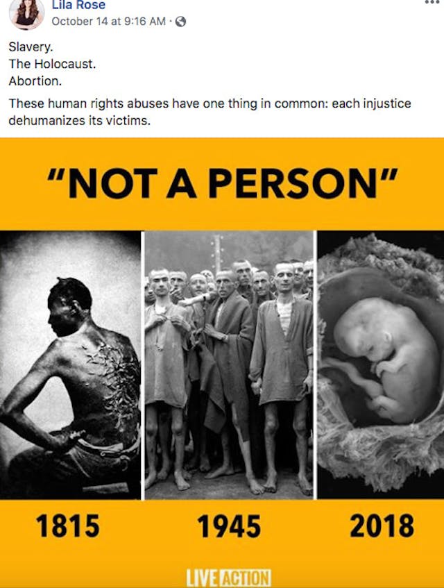 Graphic from Lila Rose’s Facebook page Facebook