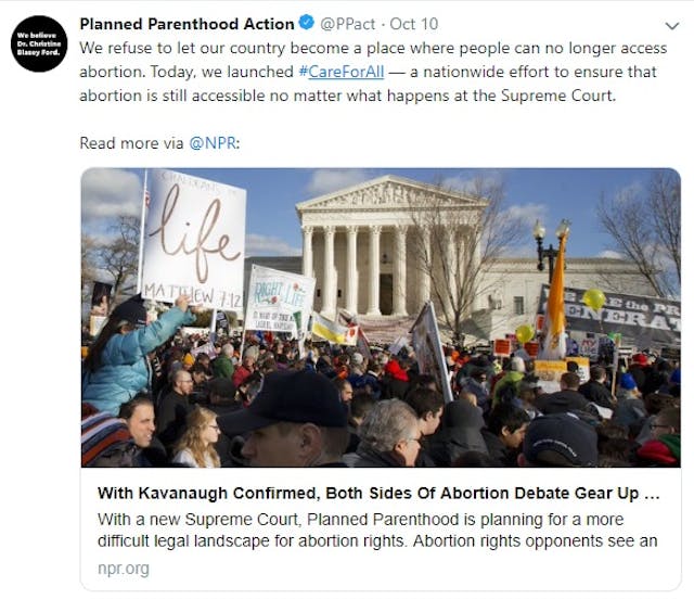 Image: Planned Parenthood Care for All plan to expand abortion (Image: PPAction on Twitter)