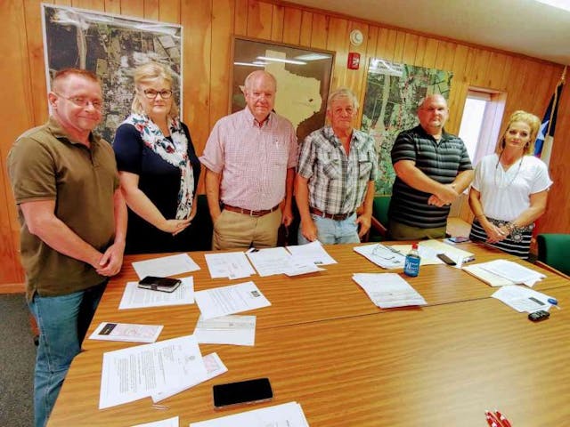 Mayor Nolan Ray Goolsby and the Centerville City Council pose for a picture after the historic vote outlawing abortion. (Photo: Mark Lee Dickson)