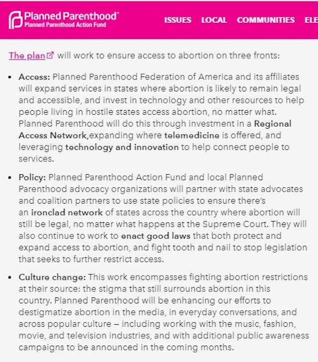 Planned Parenthood 2019 plan to expand abortion Image: Planned Parenthood 2019 plan to expand abortion