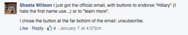 Hillary, Planned Parenthood, endorse, unsubscribe
