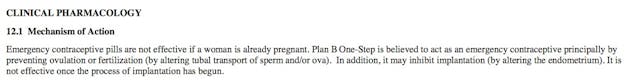 Plan B manufacturer's Insert