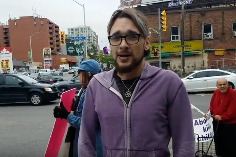 pro-life woman assaulted