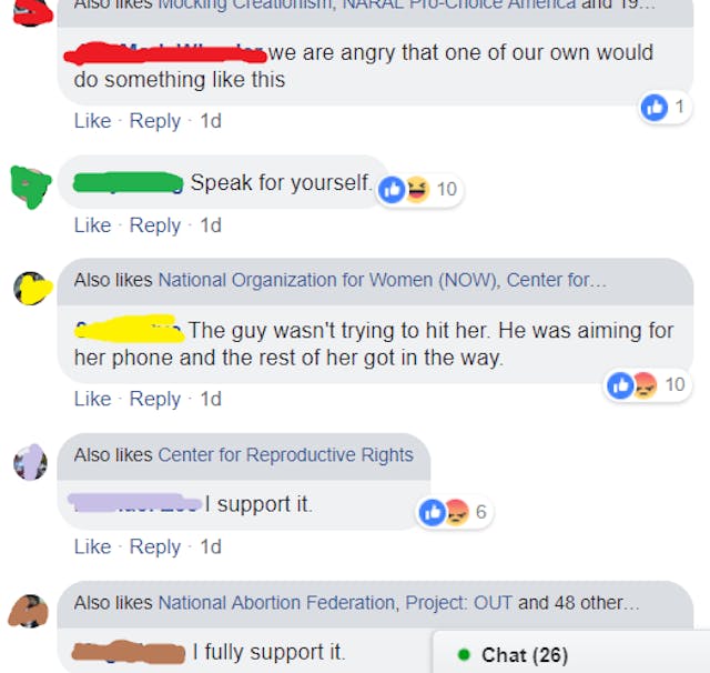 Abortion supporters condone violence against pro-lifer
