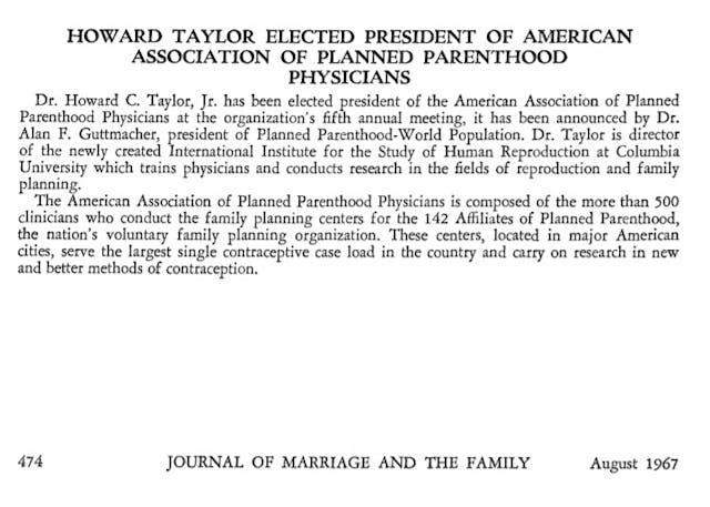 ACOG prez Howard C Taylor elected prez of American Association of Planned Parenthood Physicians (AAPP) 1967 Image: ACOG prez Howard C Taylor elected prez of American Association of Planned Parenthood Physicians (AAPP) 1967