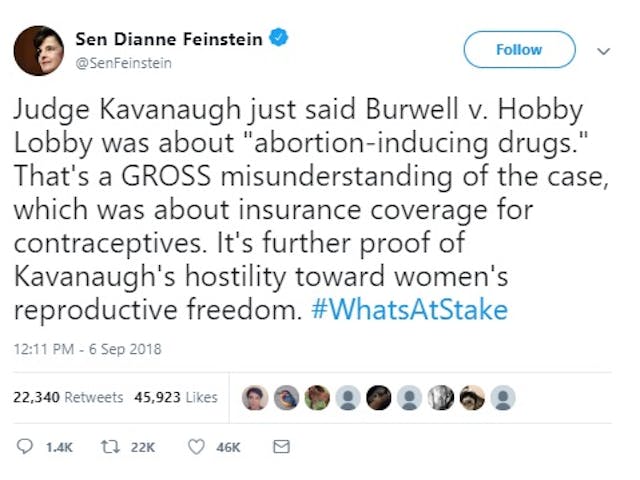 Feinstein on Kavanaugh Image: Feinstein on Kavanaugh