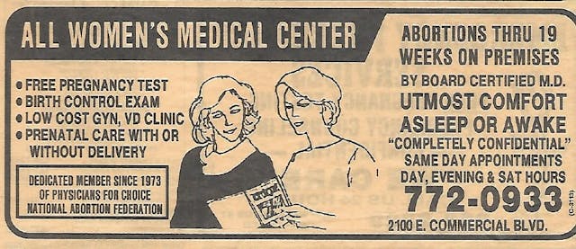 Ted Lehrer, abortionist member of NAF in the 1980s (image: Yellow Pages)