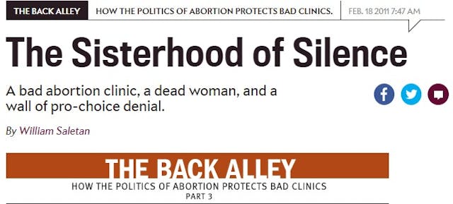 The Sisterhood of Silence on abortion (Image credit: Slate) Image: article