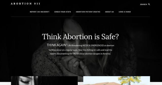 Screenshot of Abortion911.com New website exposes how dangerous abortion is for women image